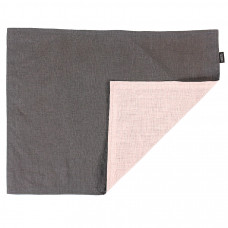 Салфетка под приборы из умягченного льна с декоративной обработкой серый/розовый essential, 35х45 см