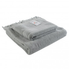 Полотенце банное с бахромой серого цвета essential, 70х140 см